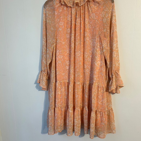 Est.‎ 1946 Floral Tiered Ruffle Neck Long Sleeve Dress Women's Size L - Picture 6 of 8